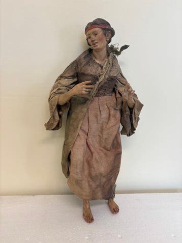 sculptuur, Presepe Napoletano - Popolana - Fine 800 - 38 cm