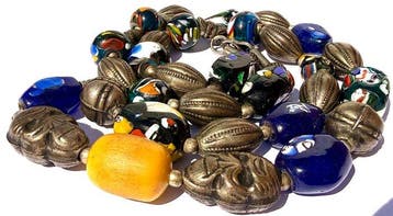 Grote antieke Afrikaanse Murano-handelskralenketting – 2,5
