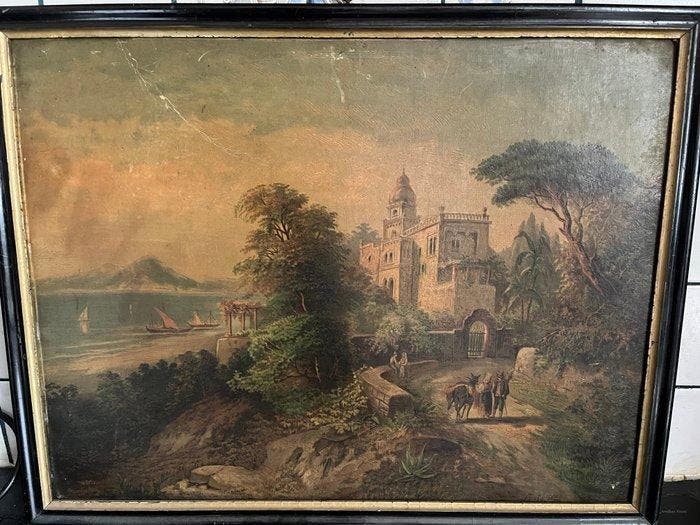 Europese school (XIX) - Paysage italien, Antiquités & Art, Art | Peinture | Classique