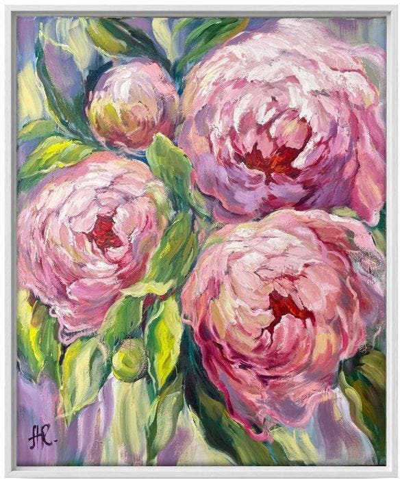 Anna Reznik - Peonies (XXL), Antiquités & Art, Art | Peinture | Moderne