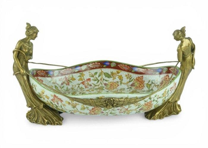 Decoratief dienblad - Bloemen & Vrouwen - 40 cm, Antiek en Kunst, Curiosa en Brocante