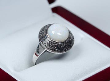 - 835 argent - opale naturelle - WMF, Allemagne - Bague