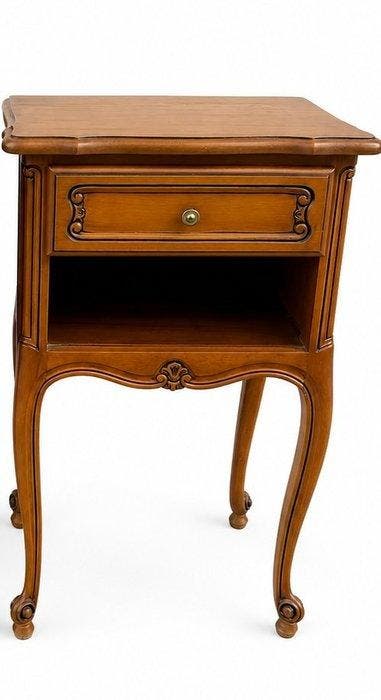Table de chevet (2) - Bois, Laiton nickelé - Style rococo, Antiquités & Art, Curiosités & Brocante
