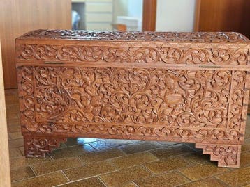 Krat - onbekend, mogelijk teak - houten kist kist houten