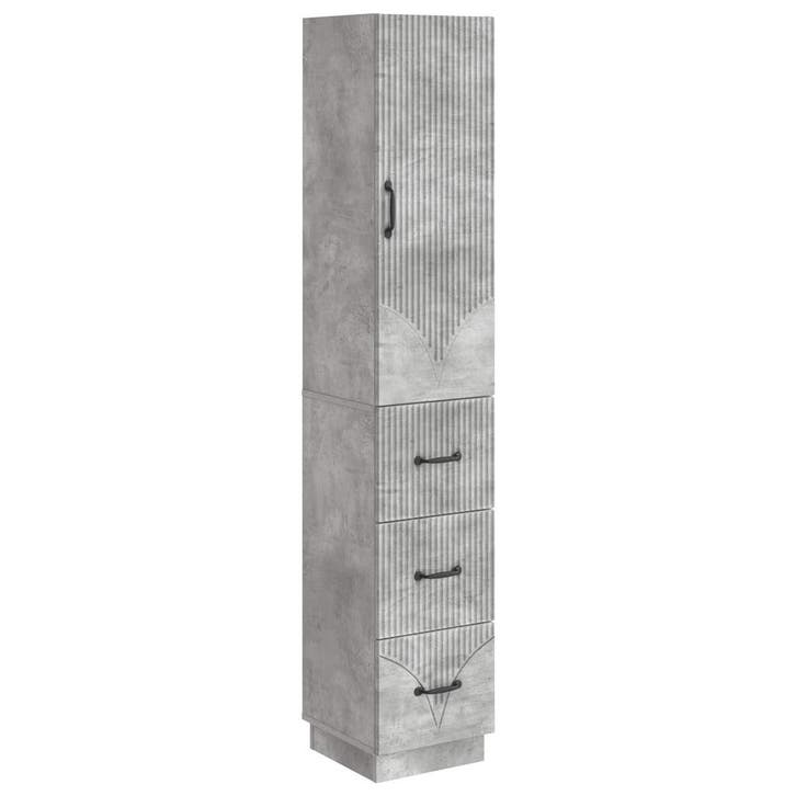 vidaXL Kast Set 2 pcs Betongrijs 33 x 34,5 x 87 cm Bewerkt, Huis en Inrichting, Kasten | Overige, Nieuw, Verzenden