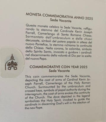 Vatican. 2 Euro 2025 Sede Vancate (Sans prix de réserve)