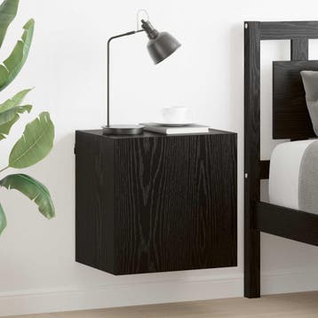 vidaXL TV Wandkasten 2 st Zwart Eiken Bewerkt hout, Huis en Inrichting, Kasten |Televisiemeubels, Verzenden, Nieuw