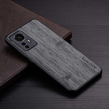 Xiaomi 12 Pro Leren Hoesje - Shockproof Case Cover Hout, Verzenden