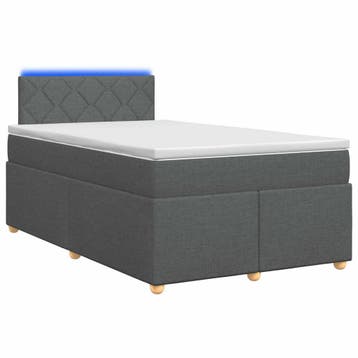 vidaXL Boxspringbed met matras Donkergrijs 120 x 190 cm Stof, Verzenden, Nieuw