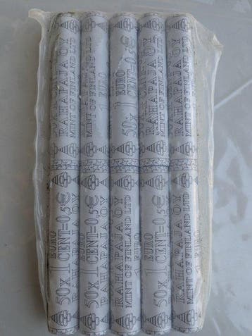 Finland. 2 Cents 1999/2000 (1000 coins) in Roll (Zonder, Postzegels en Munten