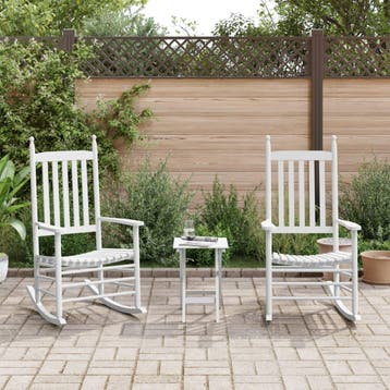 vidaXL Schommelstoelen 2 st met inklapbare tafel, Verzenden