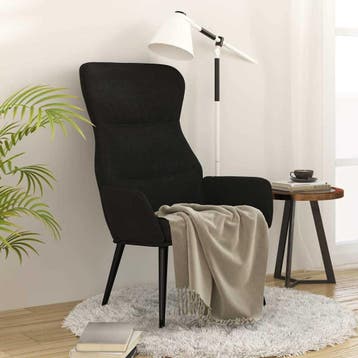 vidaXL Relaxstoel stof zwart, Verzenden
