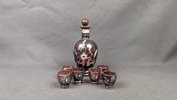 Murano - Drankservies voor 6 (7) - Glas, Zilver