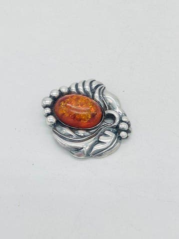 Zilver, Amber - Hanger - Deense skønvirke-hanger