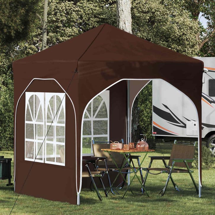 vidaXL Pop-up Feesttent 192 x 192 x 245 cm Bruin, Jardin & Terrasse, Tonnelles, Envoi
