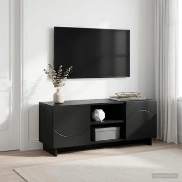 vidaXL Tv-meubel 90 x 34,5 x 40 cm Zwart Bewerkt hout, Huis en Inrichting, Verzenden, Nieuw