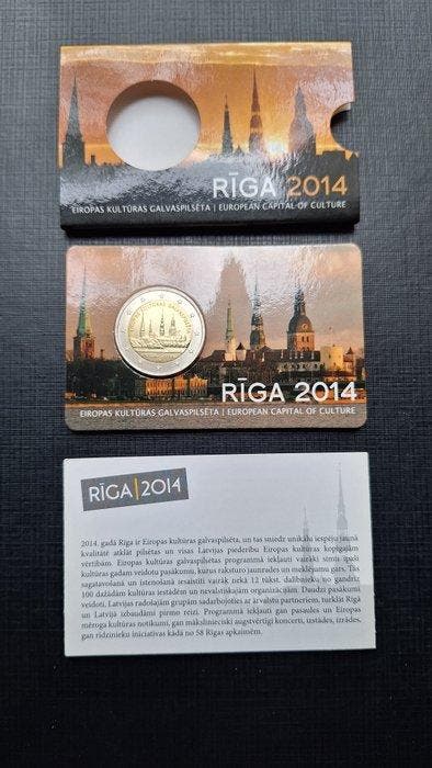 Letland. 2 Euro 2014 Riga - European Capital of Culture, Timbres & Monnaies, Monnaies | Europe | Monnaies non-euro