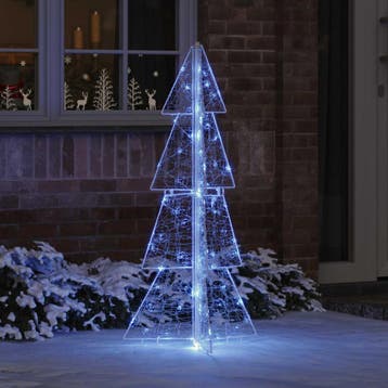 vidaXL Kerstboom Blauw 120 cm Acryl 100 LEDs, Verzenden