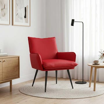 vidaXL Fauteuil Rood Kunstleer, Maison & Meubles, Fauteuils, Verzenden