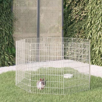 vidaXL Dierenverblijf 8 panelen 54x80 cm gegalvaniseerd, Verzenden
