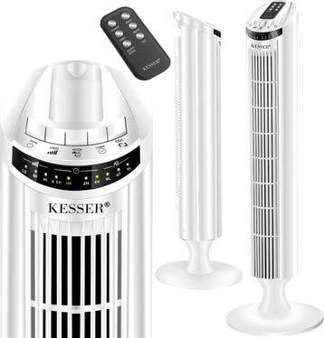 Torenventilator - Fluisterstil - Oscillatie - Wit - KESSER®, Verzenden, Nieuw