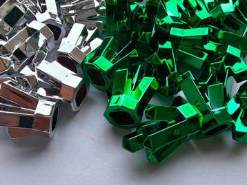 Lego Stenen - Classic Town - 60x Lego custom chrome green, Nieuw