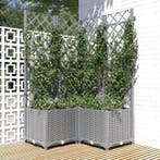 vidaXL Plantenbak met latwerk 80x80x136 cm polypropeen, Verzenden