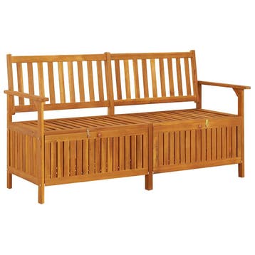 vidaXL Opbergbankje met kussen 148 cm massief acaciahout, Verzenden, Nieuw