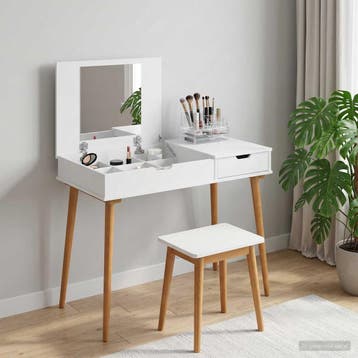 vidaXL Kaptafel FAUSKE Wit 100 x 50 x 78 cm, Huis en Inrichting, Verzenden, Nieuw