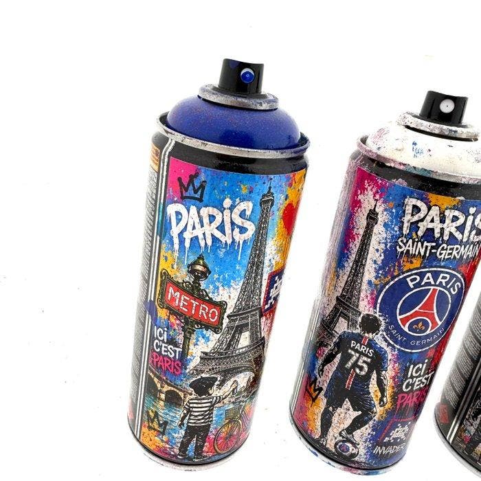CopyCat26 - Paris Street Style / Set of 3 items (soccer psg,, Antiek en Kunst, Kunst | Schilderijen | Modern