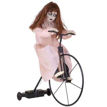 Halloween Decoratie Cycling Cindy 94cm Animatronic Licht, Nieuw