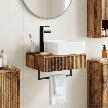 vidaXL Wandgemonteerde wastafel Oud hout 50 x 41 x 39 cm, Verzenden, Nieuw