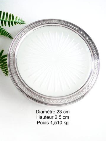 Art Déco - Centre de table - Verre moulé-pressé, Métal