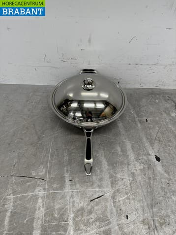 RVS Universele inductie wokpan wok met deksel 36 cm Horeca, Ophalen of Verzenden, Nieuw in verpakking