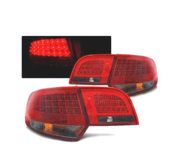 FEUX ARRIÈRE AUDI A3 8P 04-08 SPORTBACK LED ROUGE FUMÉ, Verzenden