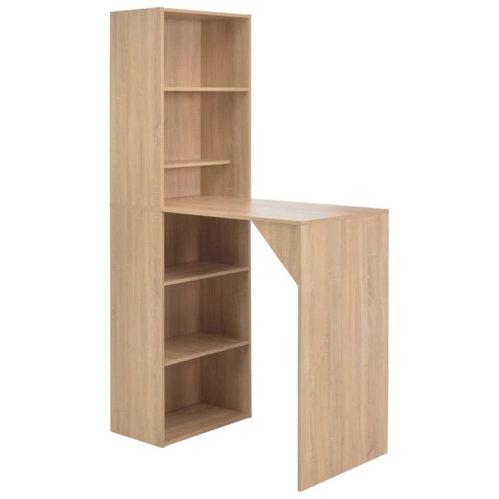 vidaXL Bartafel met kast 115x59x200 cm eikenkleurig, Huis en Inrichting, Tafels | Eettafels, Nieuw, Verzenden