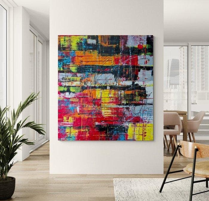 Jovan Srijemac (1962) - Colors on the wall - (XXL), Antiek en Kunst, Kunst | Schilderijen | Modern