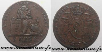Belgique Belgie Km 5 5 Centimes 1852 Mit Punkt Leopold 1, Verzenden
