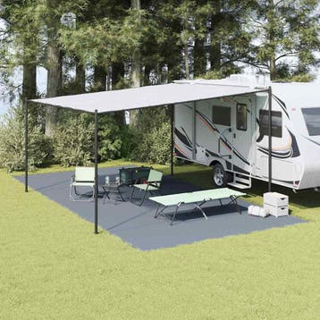 vidaXL Tenttapijt Blauw en Grijs 800 x 400 cm Polyetheen, Verzenden