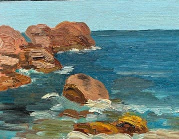 Aleth Marceau (1926-2023) - Bord de mer en Bretagne (Vendu