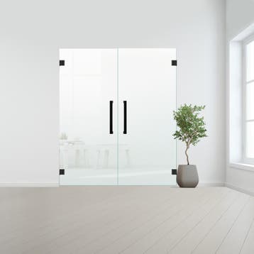 Glazen dubbele binnendeur XL zonder kozijn zwart beslag-Sati, Doe-het-zelf en Bouw, Verzenden, Nieuw