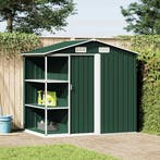 vidaXL Tuinschuur met rek 205x130x183 cm ijzer groen, Verzenden, Nieuw