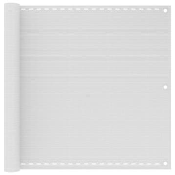 vidaXL Balkonscherm 90x300 cm HDPE wit, Verzenden, Nieuw