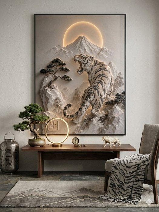 daveY - Il Ruggito della Tigre Bianca- Zenith, Antiek en Kunst, Kunst | Designobjecten