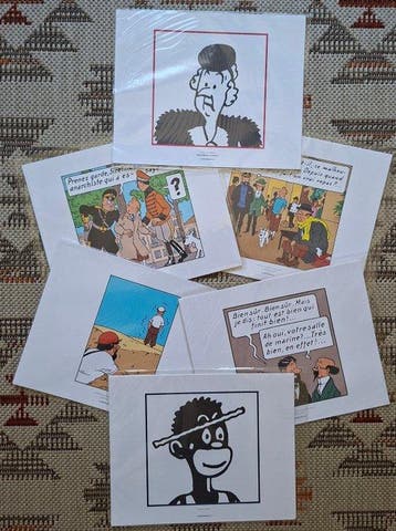 Tintin - 18 Lithographies des Scènes et Portraits des Albums