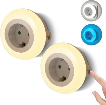 Nachtlampje Stopcontact - Met Lichtsensor - 2 stuks - Wit -, Verzenden, Nieuw