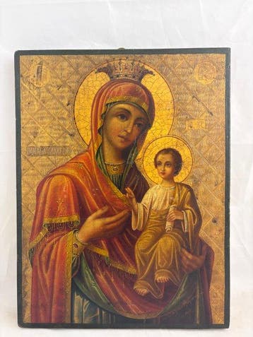 Icoon - Moeder Gods Theotokos van Blachernae ondertekend en