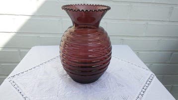 Verreries de Doyen - Vase (3) - Floralies - verre optique, Antiquités & Art