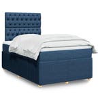 vidaXL Boxspring met matras stof blauw 120x190 cm, Verzenden