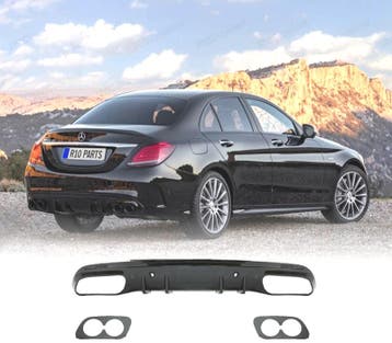 Diffuseur Pour Mercedes W205 Berline Amg 14- Look C43 Noir, Autos : Pièces & Accessoires, Carrosserie & Tôlerie, Verzenden